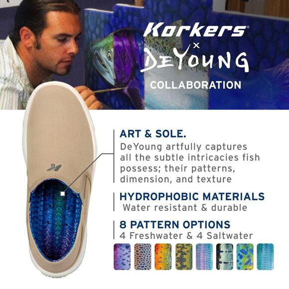 KORKERS FISH MOC BASS W/FIXED KLING-ON DECK SOLES, TAN, SIZE 13 main image 4